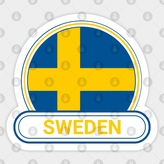 Sweden Country Badge - Sweden Flag Sticker by Yesteeyear